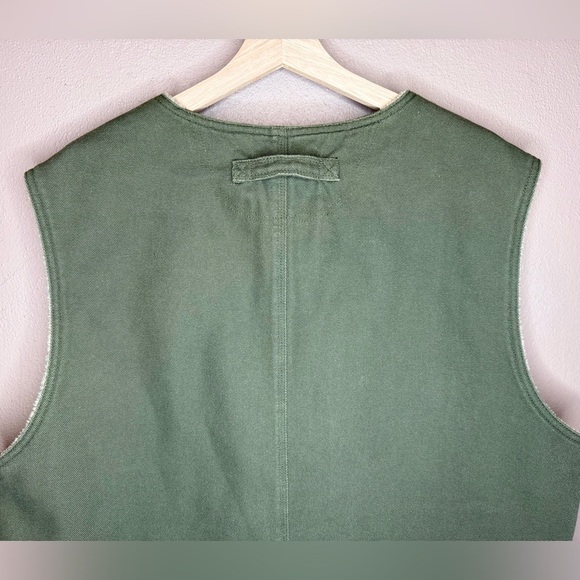 Vintage Duluth Trading Co Men's Green Zip Up Utility Vest Sherpa Lining XL Tall - Picture 11 of 16